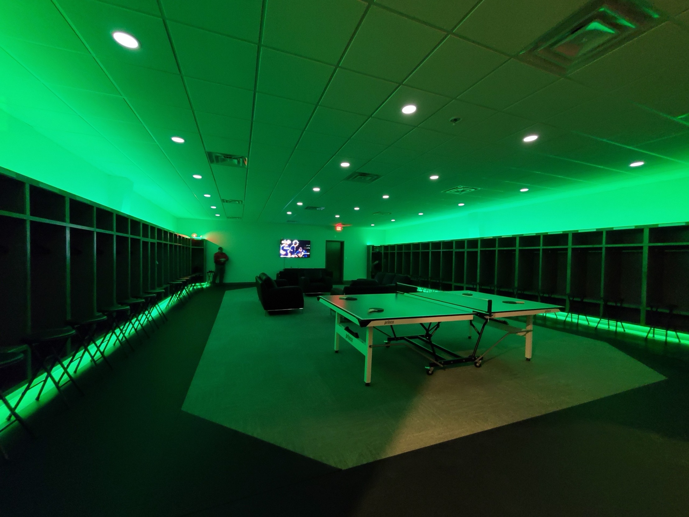 Baseball locker room.