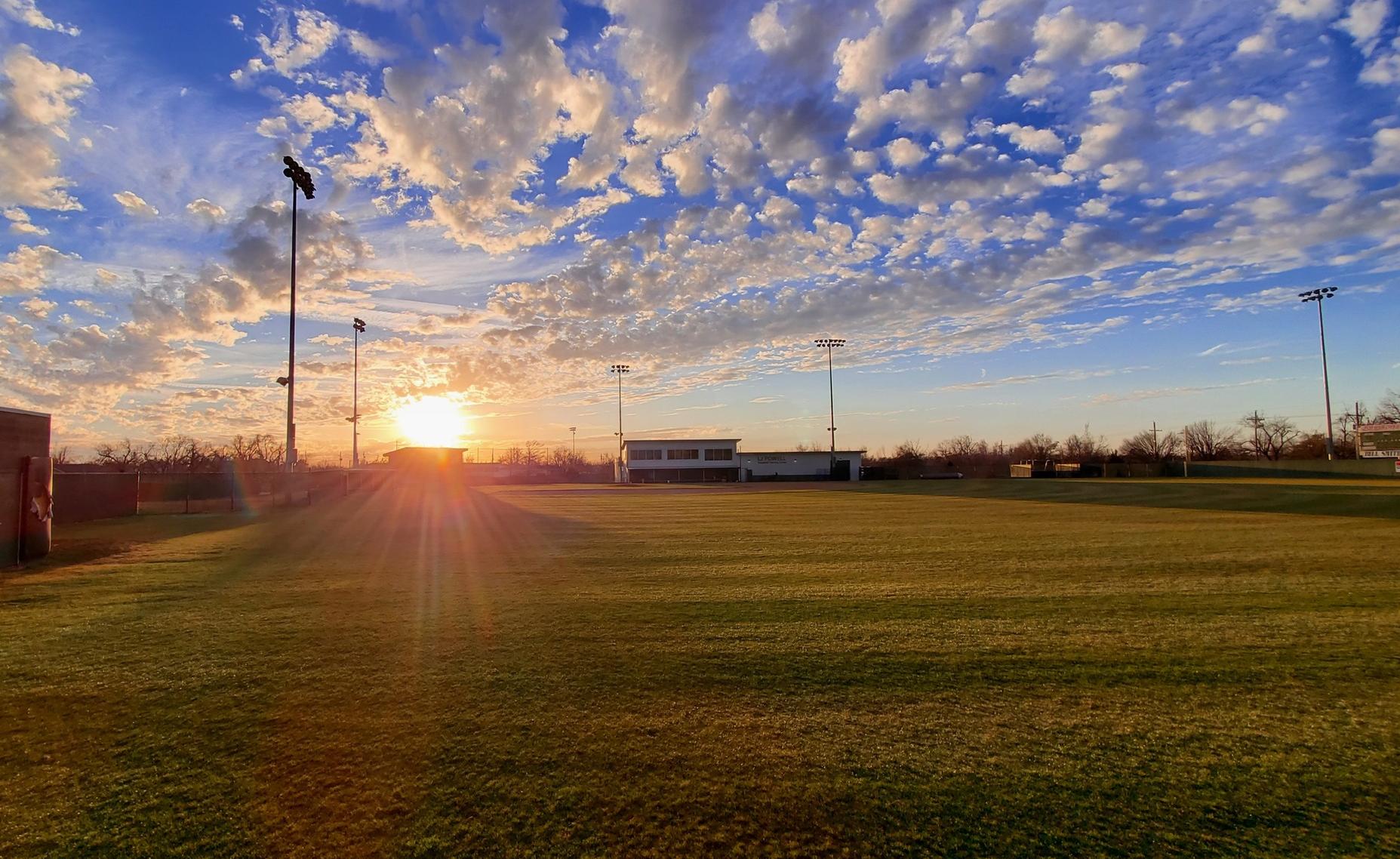 sunset at bill smith ballpark