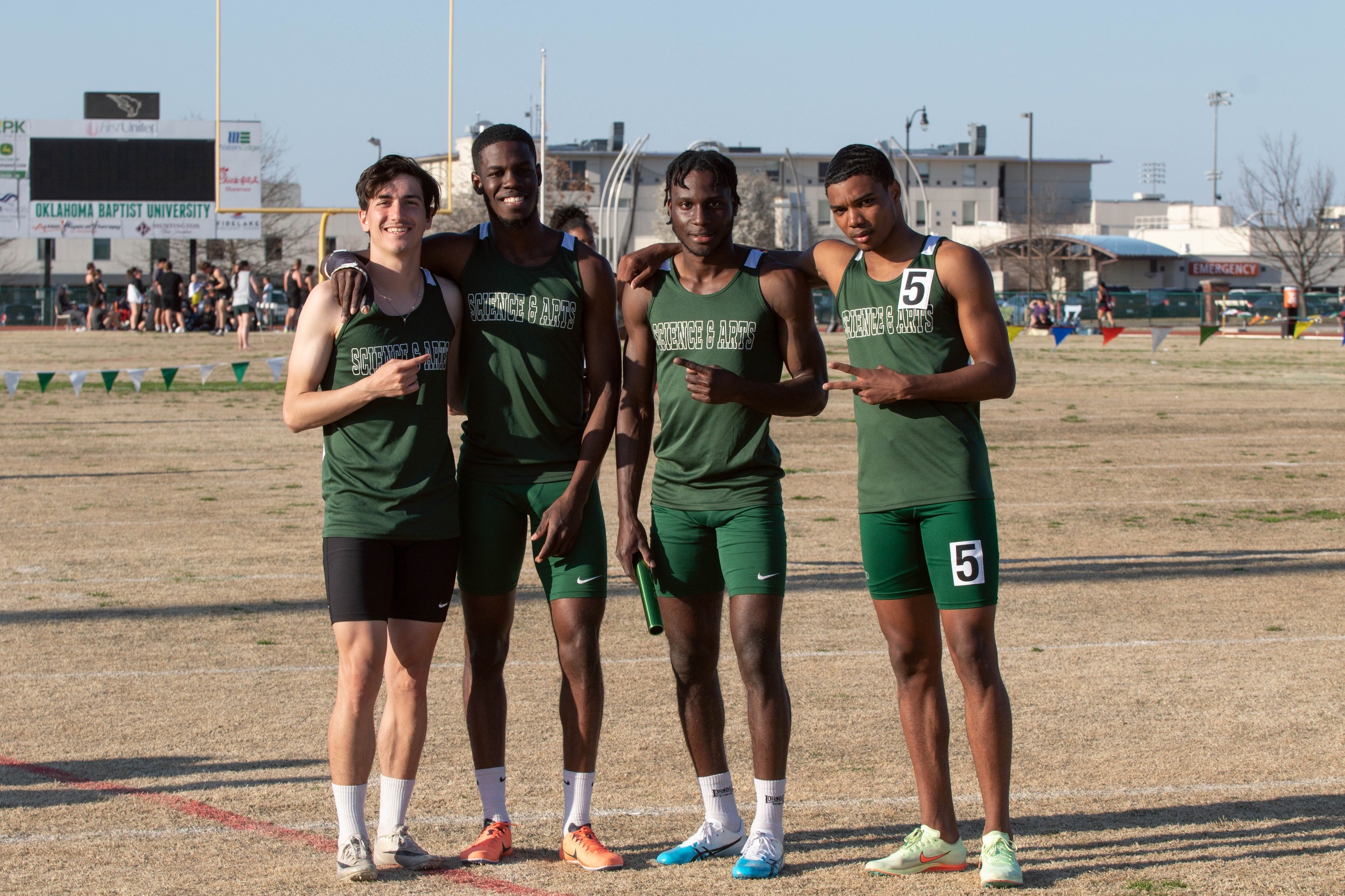 USAO 4x400 relay team poses for a photo.
Quintin Pennells, Kalique St. Jean, Kemoy Willis, Aarin Simon
