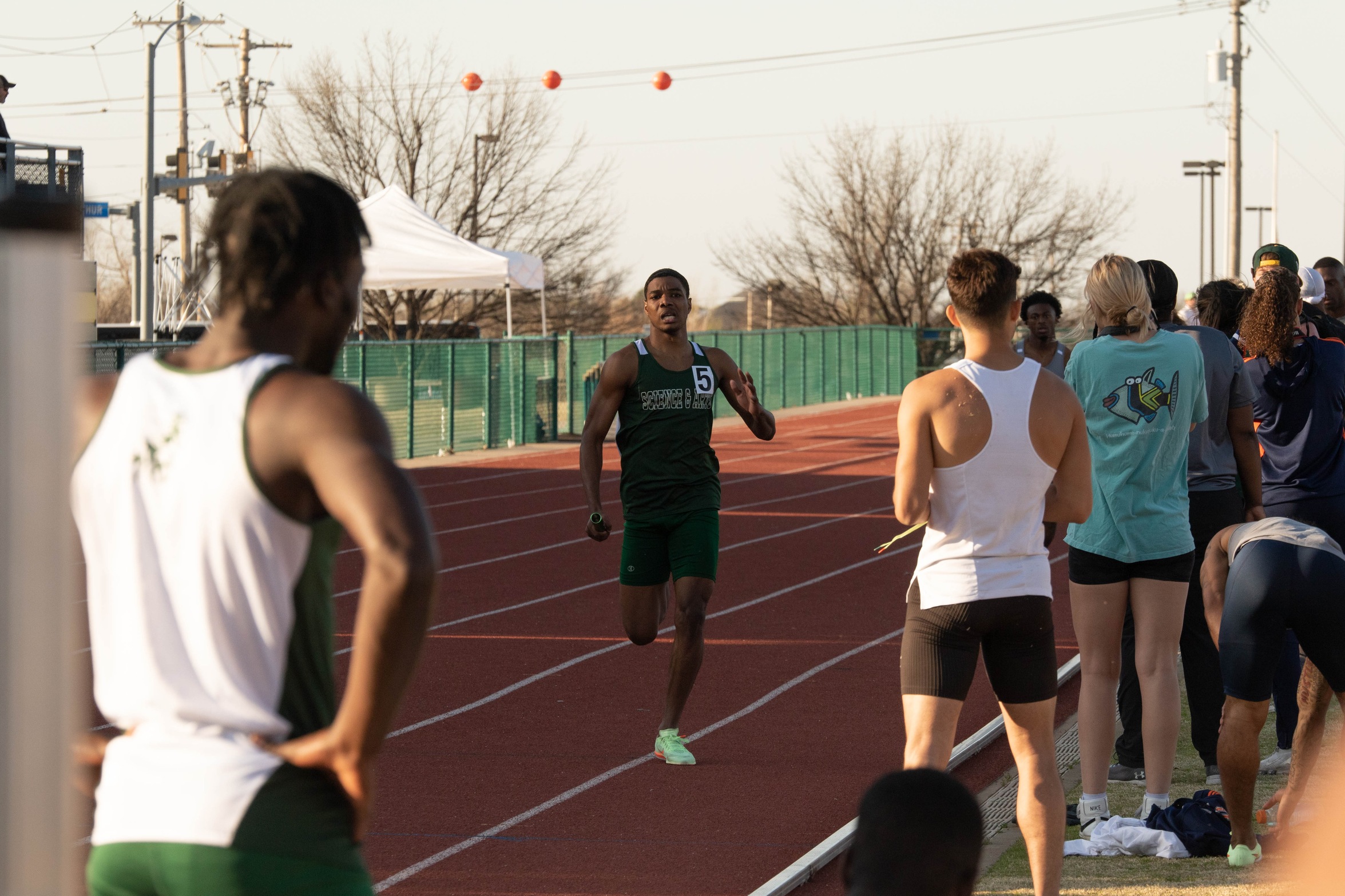 aarin simon sprinting down the track