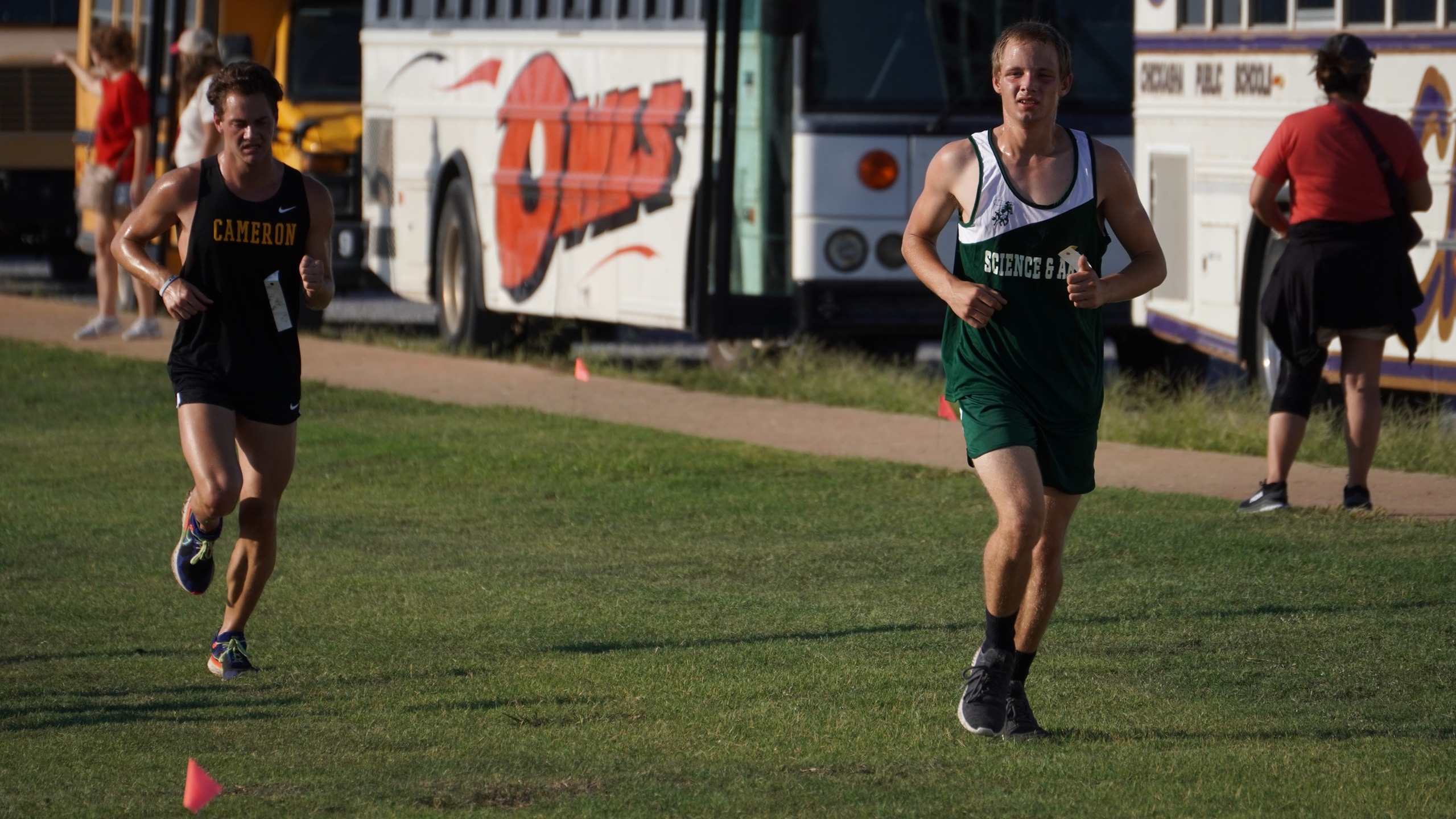 usao running in front of cameron university.